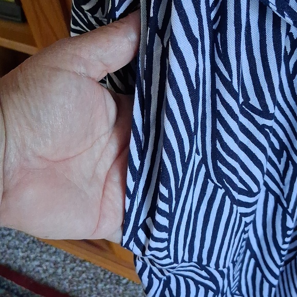 NWT Terra & Sky Navy White Stripe Print Mini Shirt Dress Size 4X - Picture 11 of 12